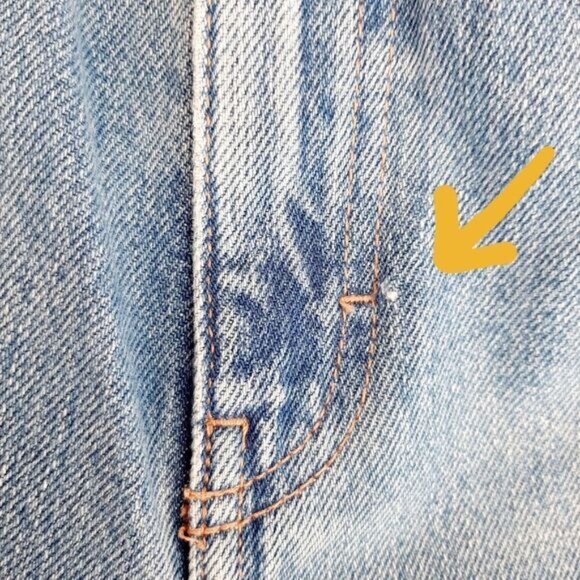 TOPSHOP | Mom Jean High Rise Distressed Blue Mid Wash Sz 25 Flawed - Picture 10 of 14